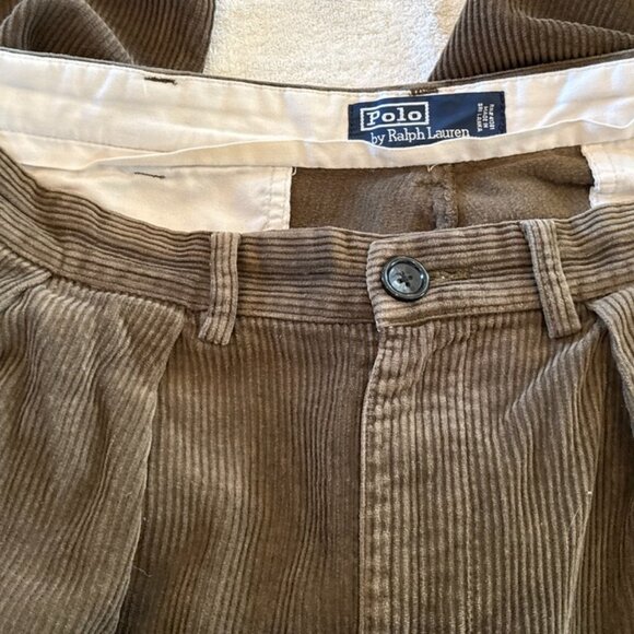 Vintage Ralph Lauren Polo Men's Corduroy Brown Andrew Pants | 36 X 34 - Picture 4 of 8